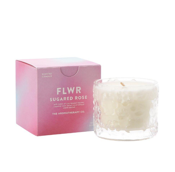 The Aromatherapy Co. Sugared Rose FLWR Candle 100g