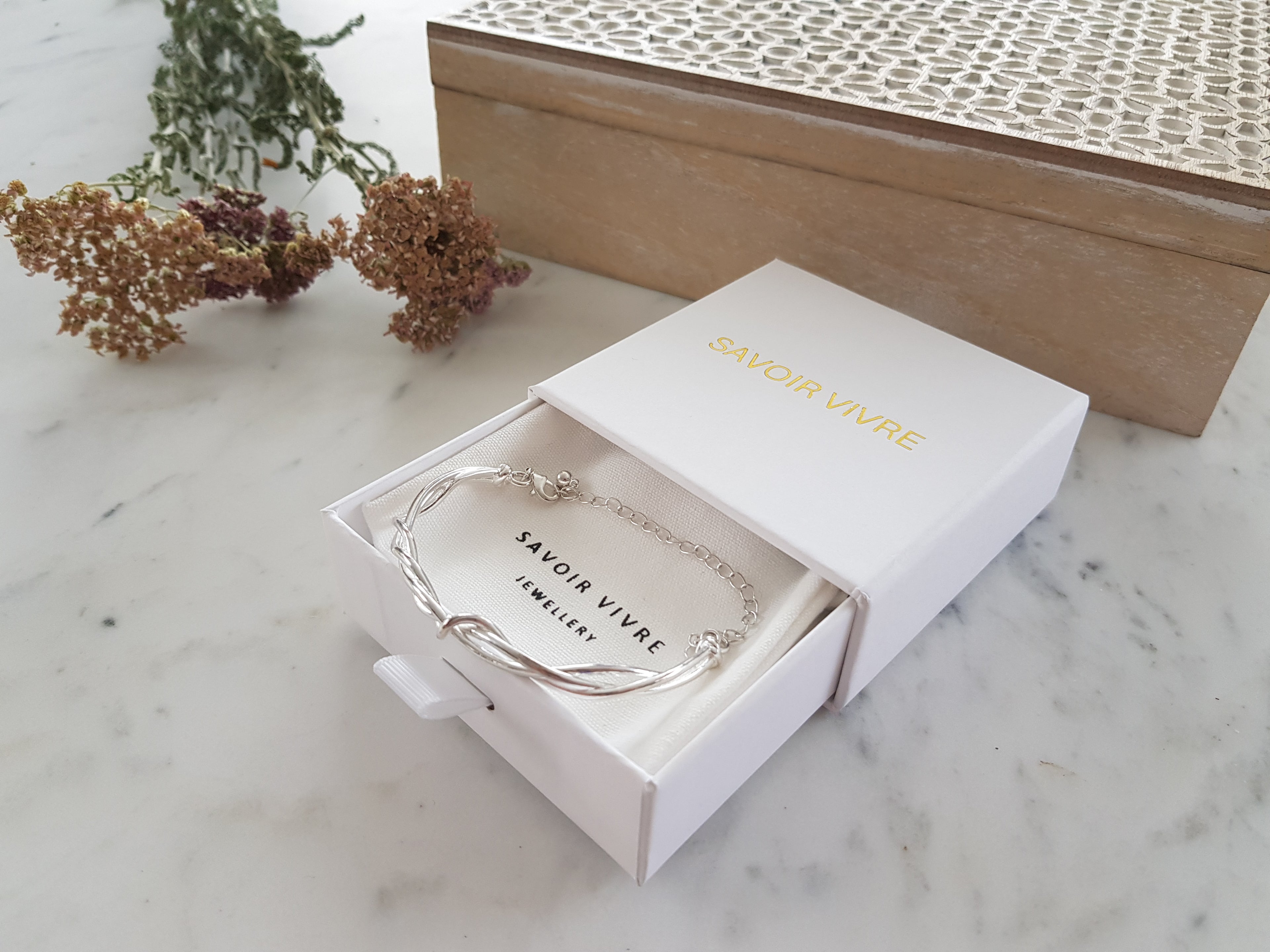 Sterling Silver Twisted Cuff Bracelet by Savoir Vivre NZ