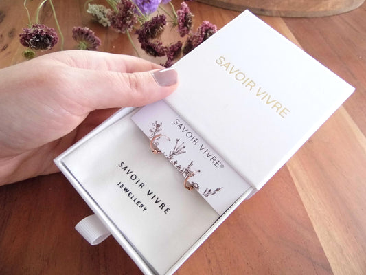 Diamond Cut Rose Gold Sterling Silver Hoop Earrings NZ