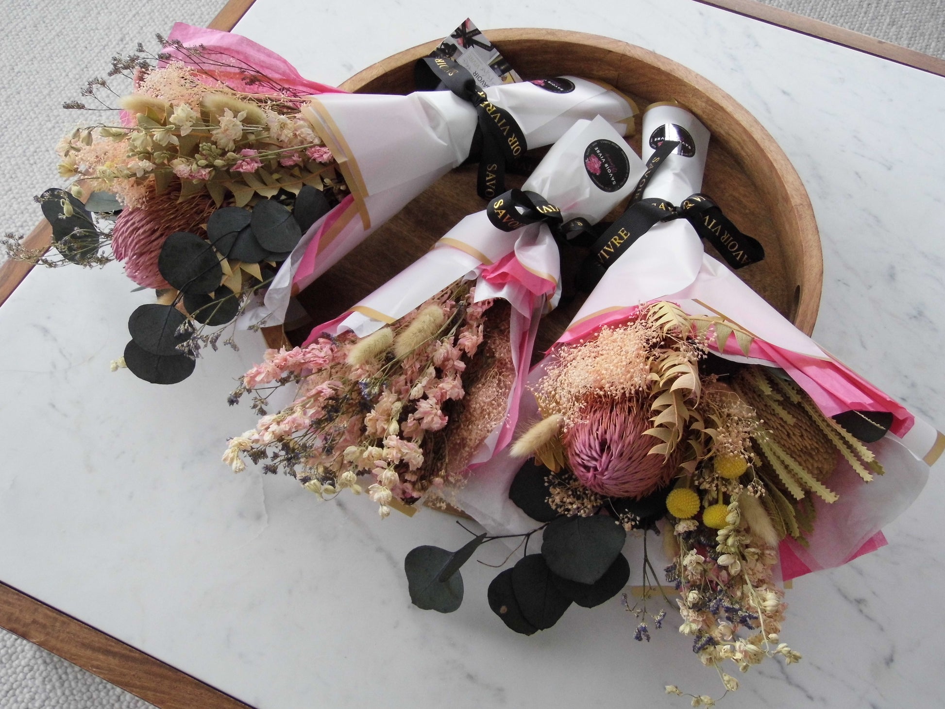 Small - Large Protea Dried Florals Bouquet Savoir Vivre Homewares & Gifts NZ