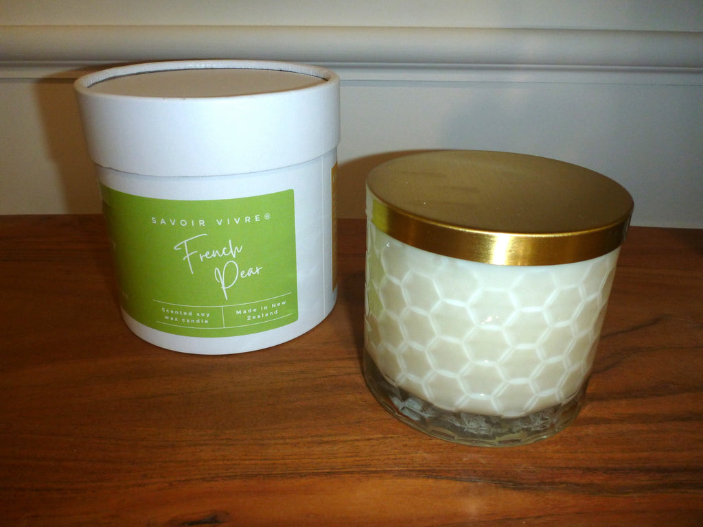French Pear Soy Wax Candle NZ Savoir Vivre