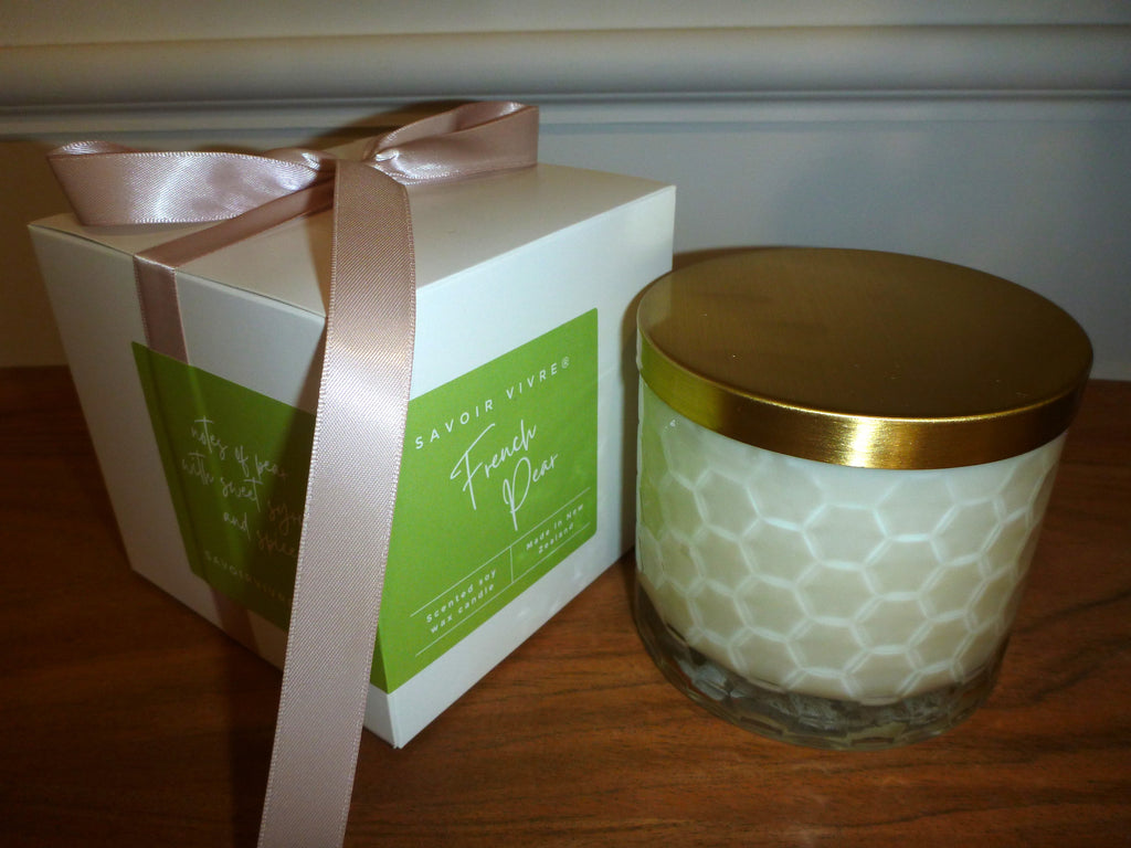 French Pear Soy Wax Candle NZ Savoir Vivre