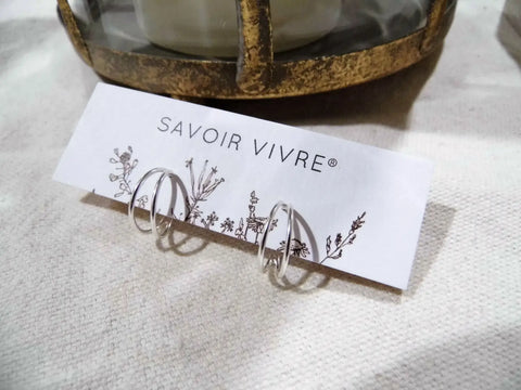Savoir Vivre Sterling Silver Half Hoop Stud Earrings NZ