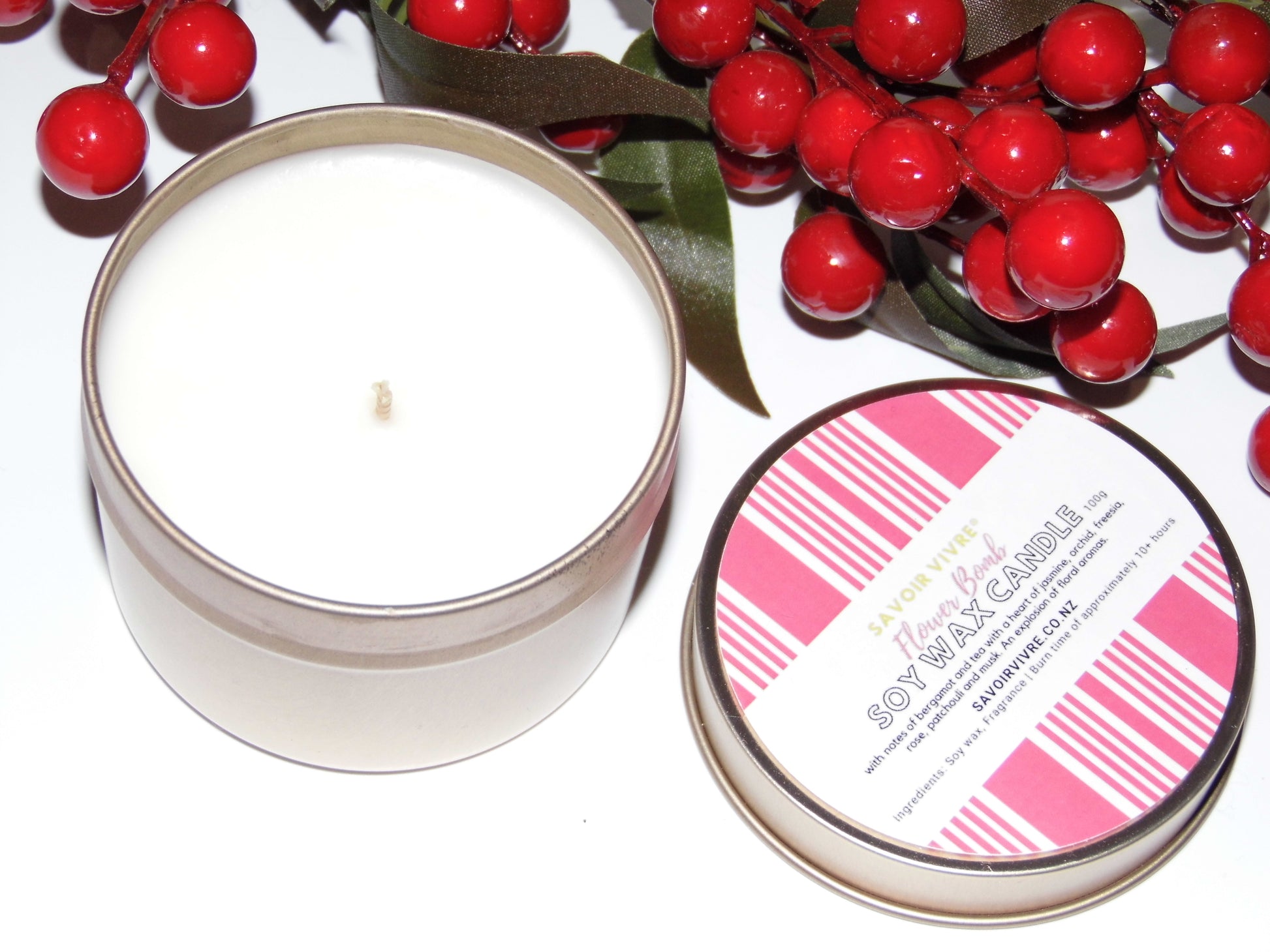 Flower Bomb Soy Wax Candle 100g Sample NZ