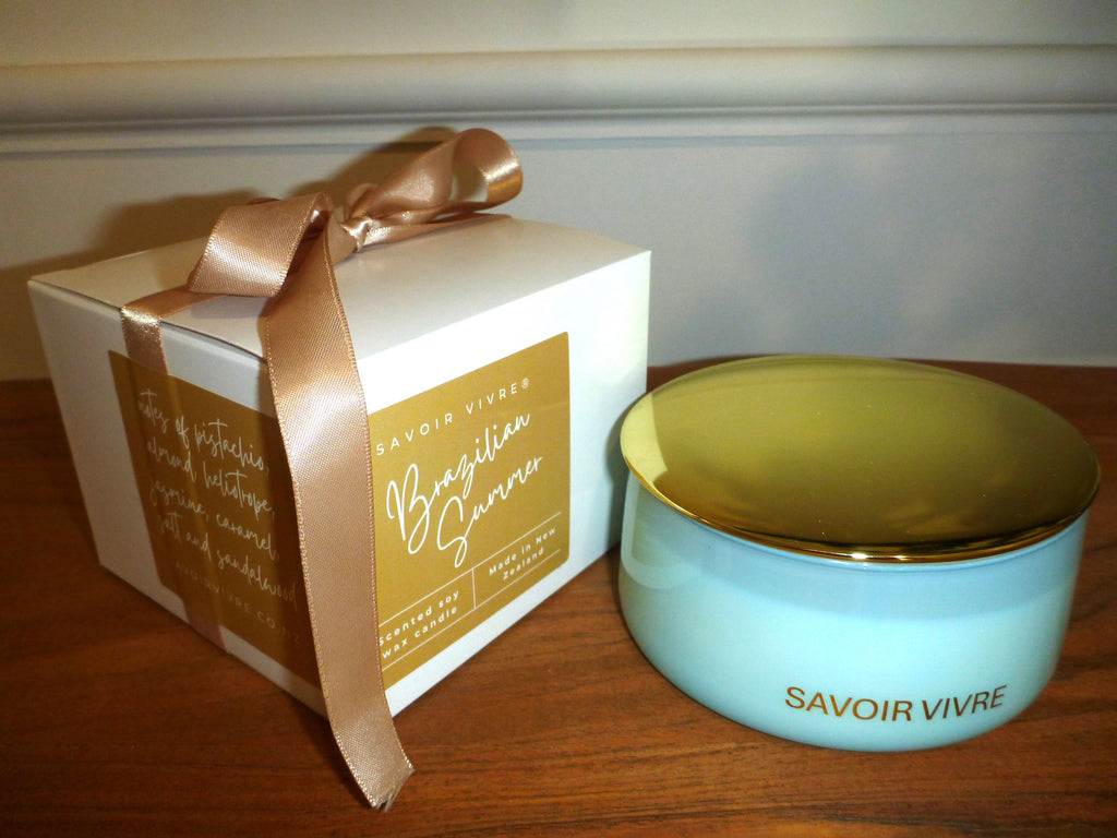 Savoir Vivre Brazilian Summer Blue Soy Candle 300g NZ