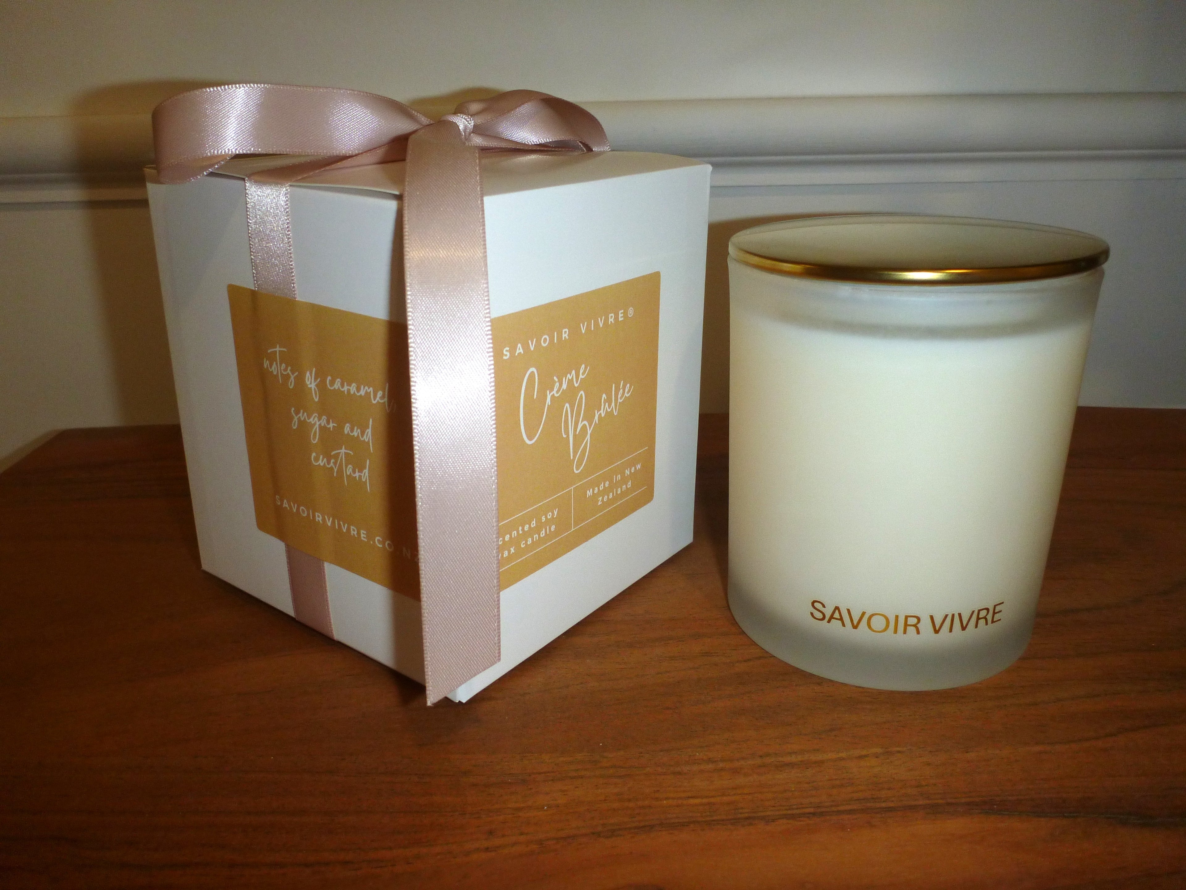 Savoir Vivre Crème Brûlée Soy Candle 350g NZ