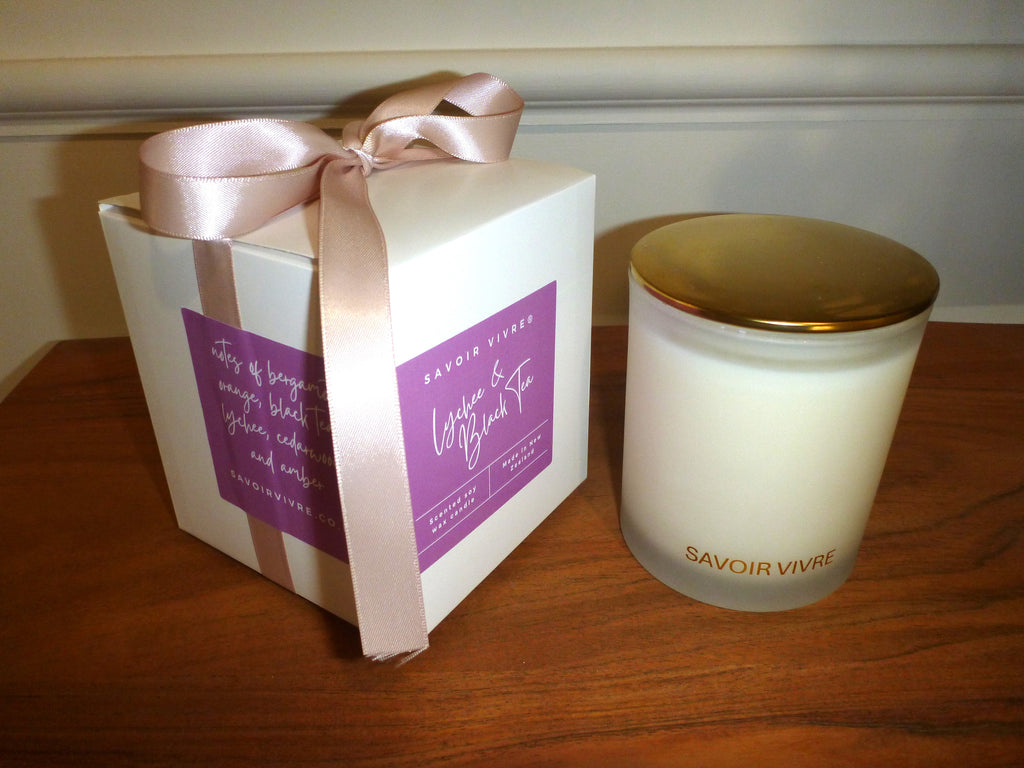 Savoir Vivre Lychee & Black Tea Soy Candle 350g NZ