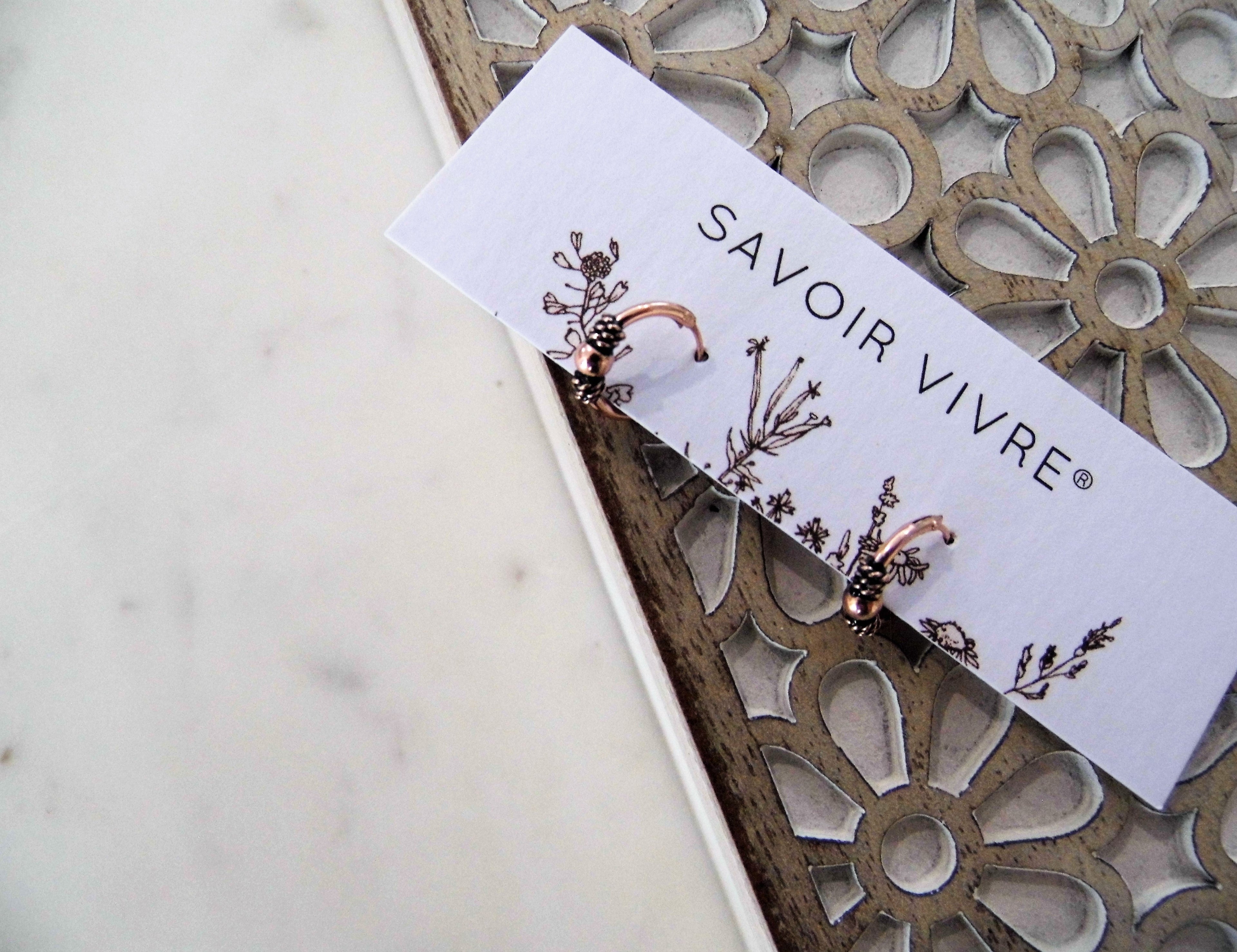 Bali Rose Gold Sterling Silver Hoop Earrings NZ AU