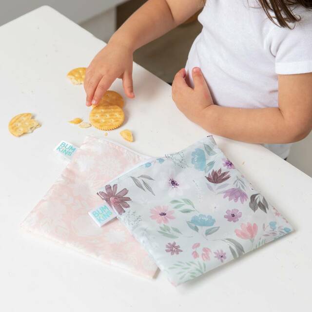 Bumkins Large Snack Bag 2pk - Floral & Lace