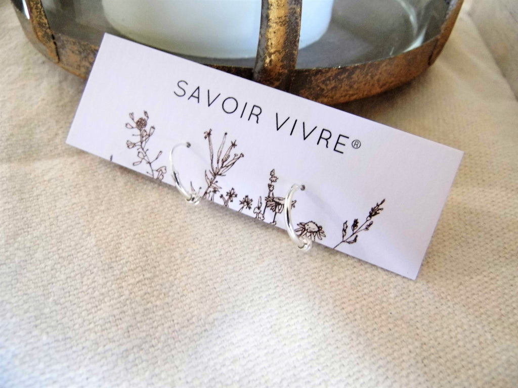 Savoir Vivre Diamond Cut Sterling Silver Hoop Earrings NZ AU