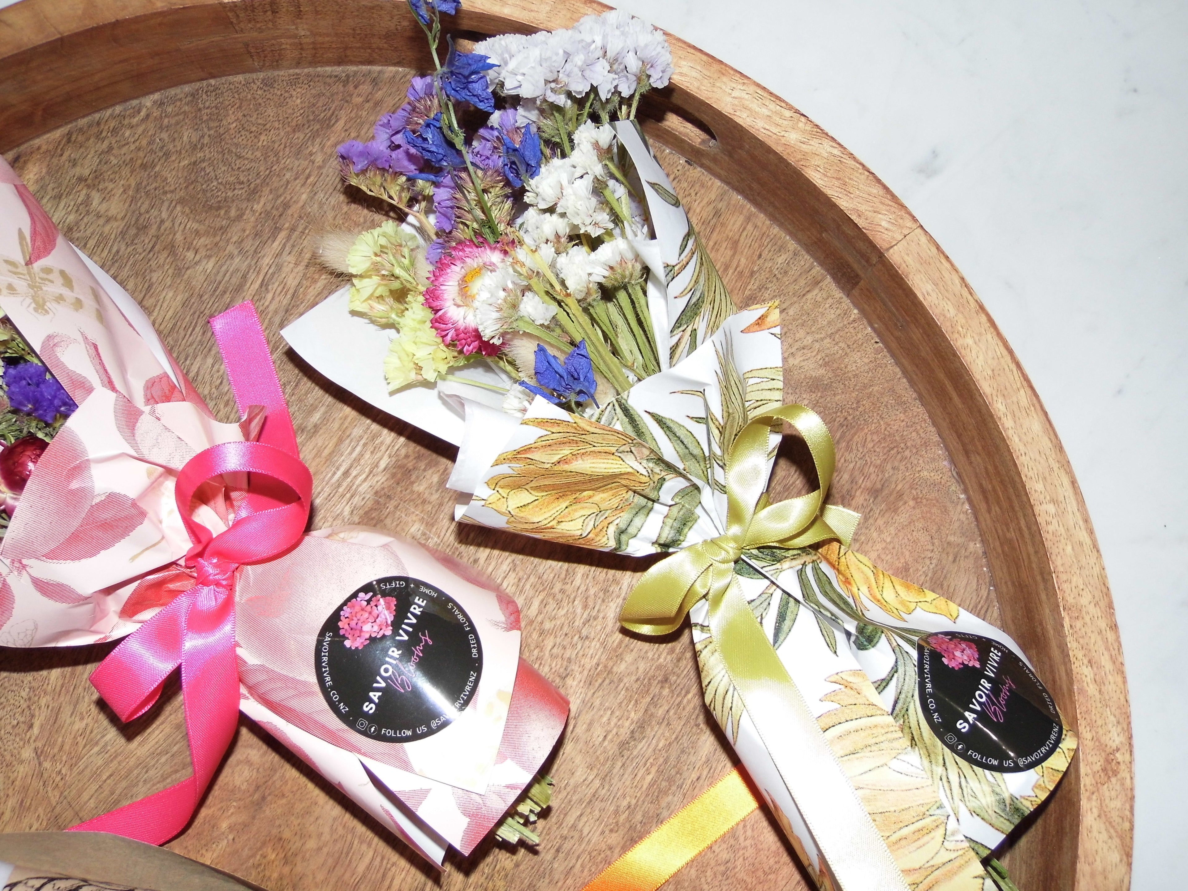 Mini Romantic Dried Flower Bouquet NZ Savoir Vivre Homewares & Gifts