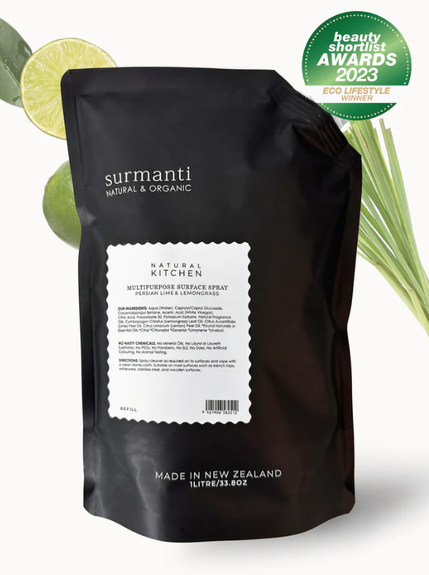 Multipurpose Surface Spray Refill (1 litre) - Persian Lime & Lemongrass - Natural Kitchen