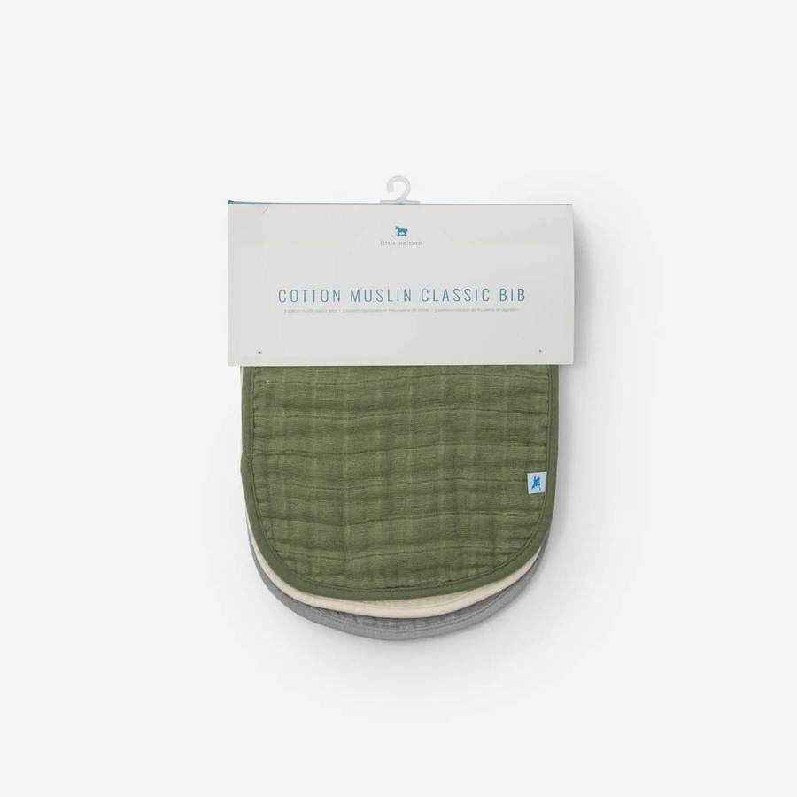 Little Unicorn Muslin Classic Bib 3 pack - Fern NZ Gift New Mum