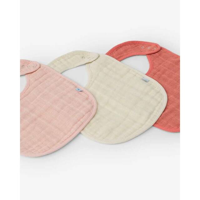 Little Unicorn Muslin Classic Bib 3 pack - Rose Petal