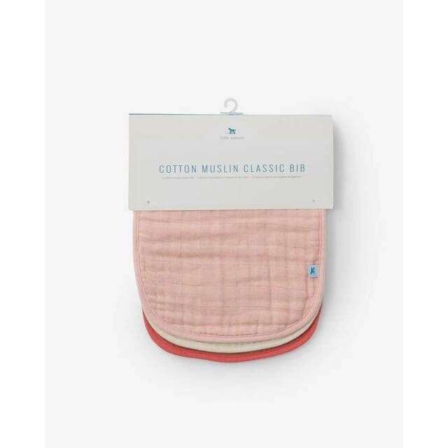 Little Unicorn Muslin Classic Bib 3 pack - Rose Petal