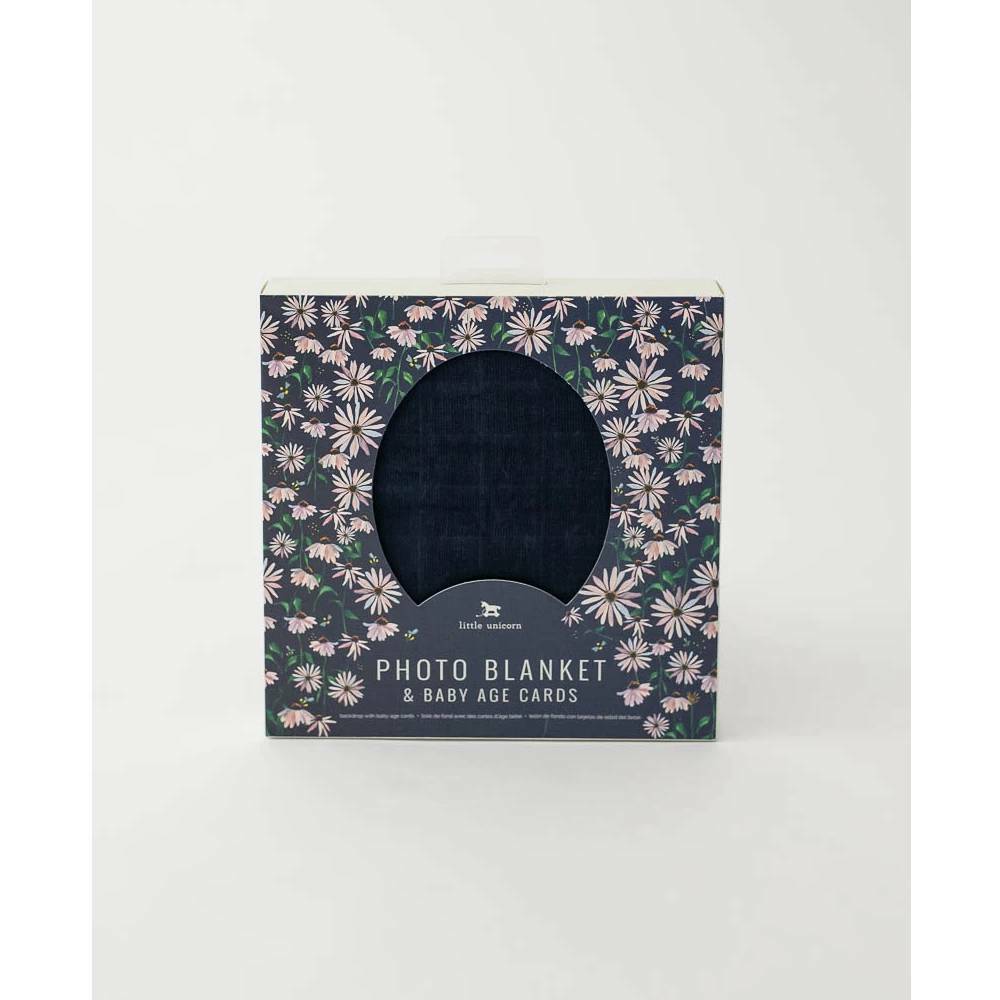 Muslin Photo Blanket & Milestone Set - Dark Coneflower - Swaddle