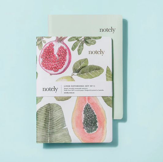 Notely Japanese Notebooks Notely Perfectly Picked & Minty Leaf – A5 Notebook (Set of 2) 64 pages ...