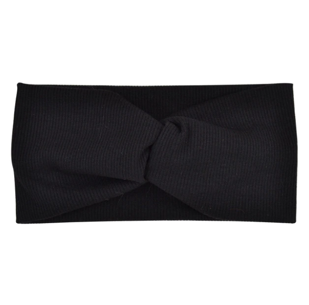 Pink Black Grey or Brown Twisted Stretch Headband - Black - Headbands