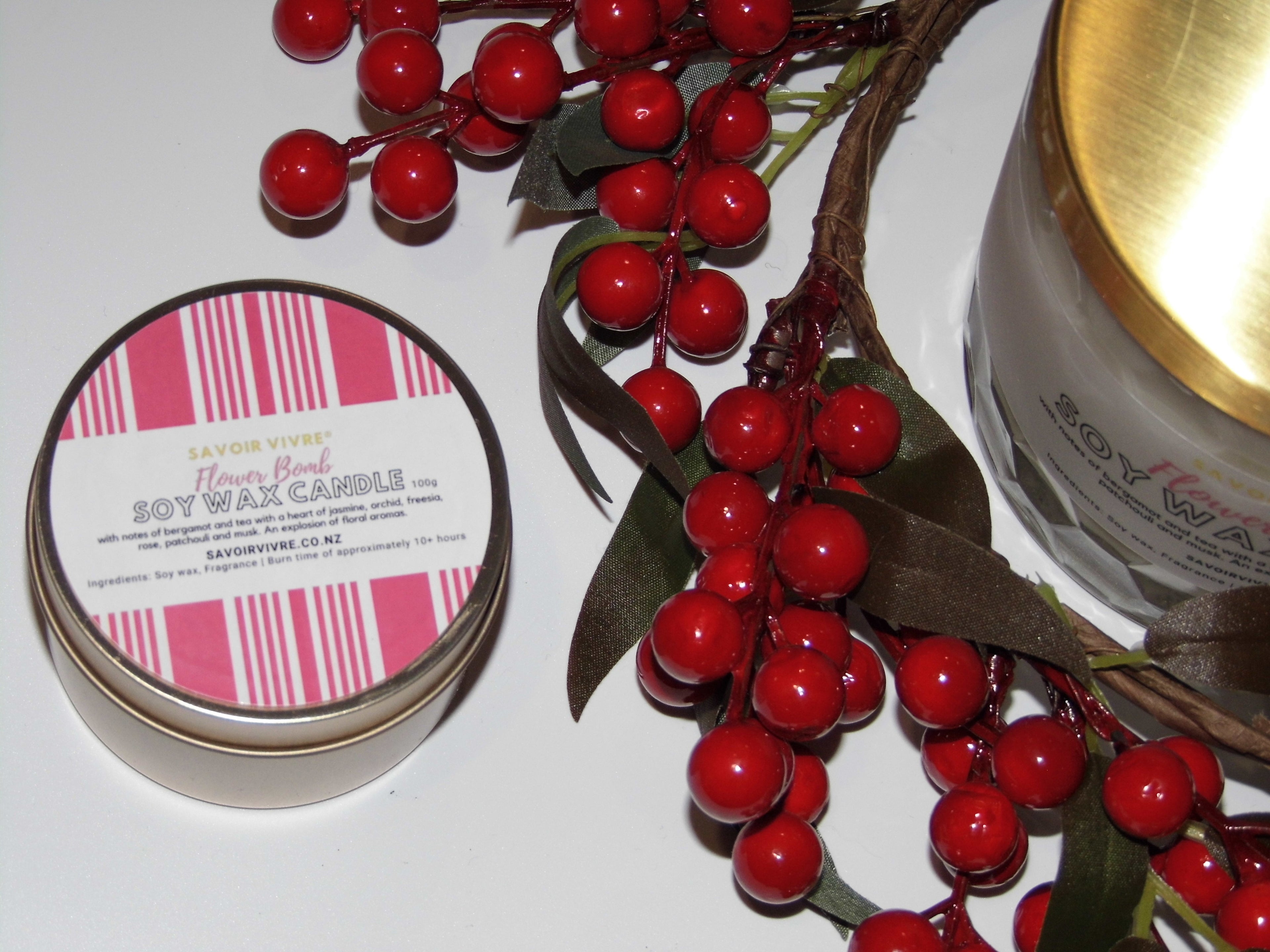 Flower Bomb Soy Wax Candle 100g Sample NZ