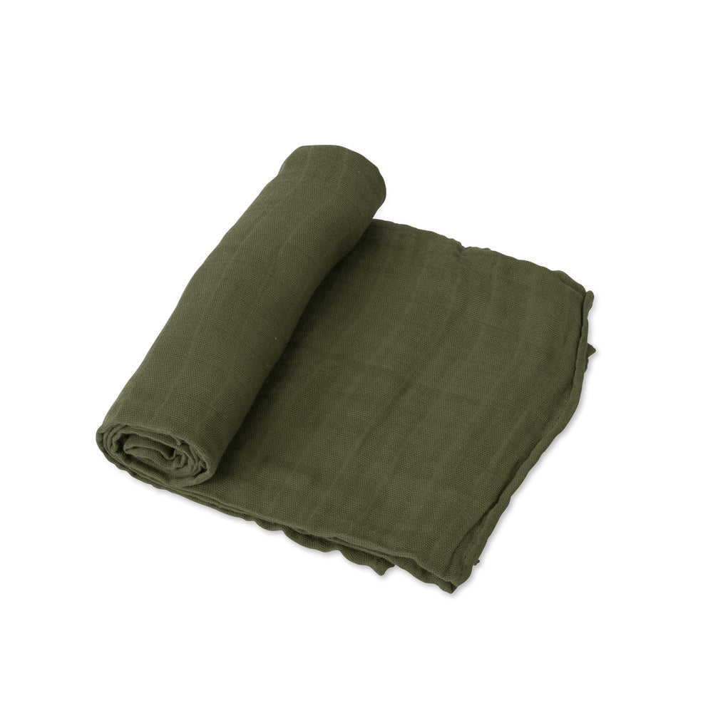 Single Cotton Muslin Swaddle - Solids - Fern - Swaddle