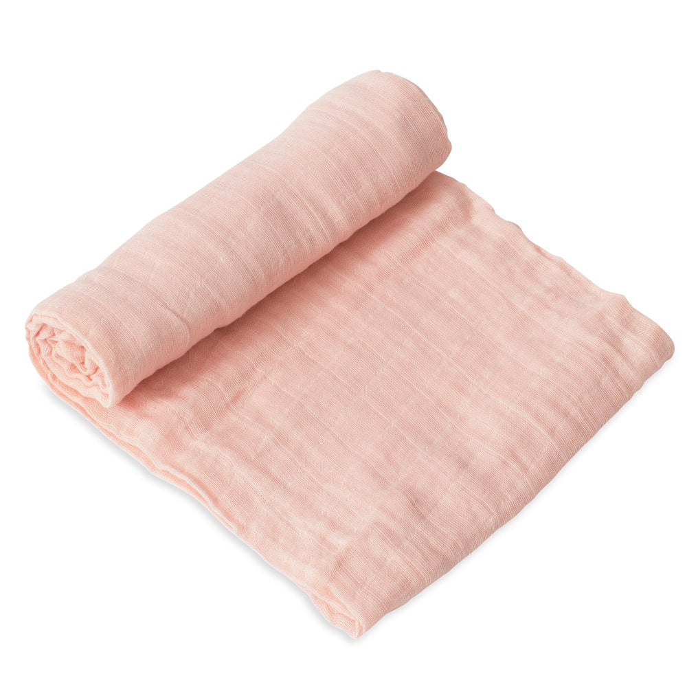 Single Cotton Muslin Swaddle - Solids - Rose Petal - Swaddle