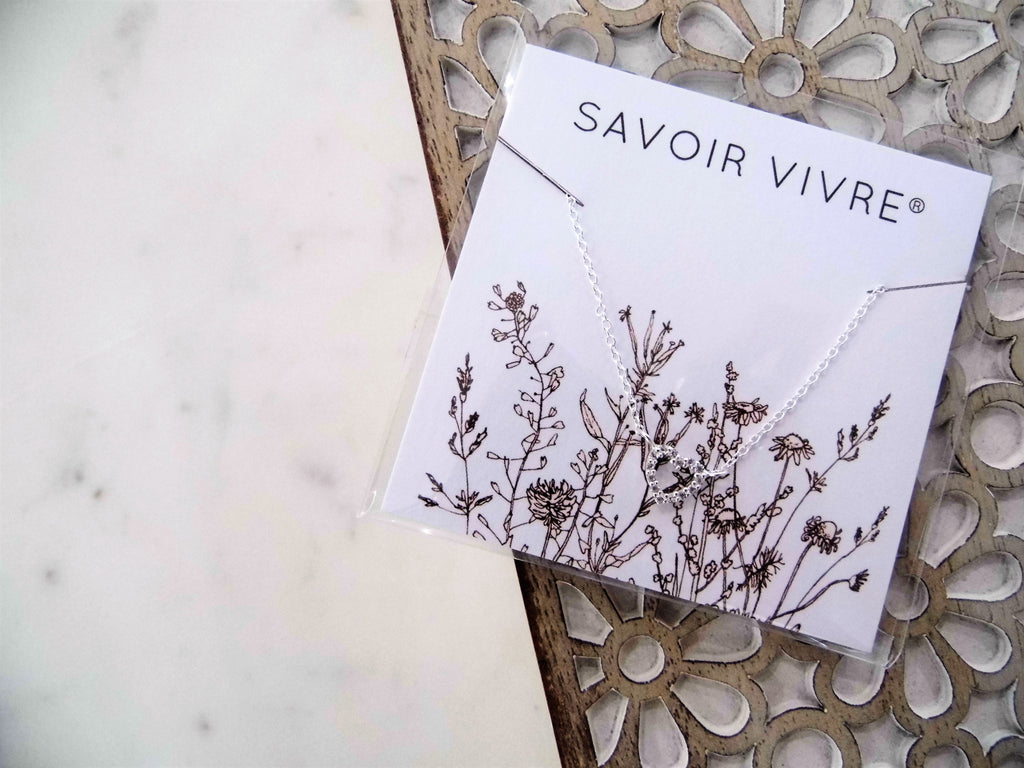 Sterling Silver Cubic Zirconia Heart Necklace  NZ