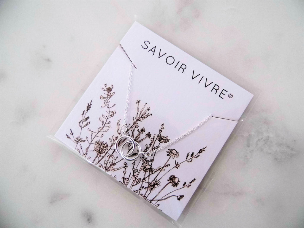 Sterling Silver Double Circle Necklace NZ