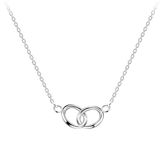 Sterling Silver Double Circle Necklace - Jewelry