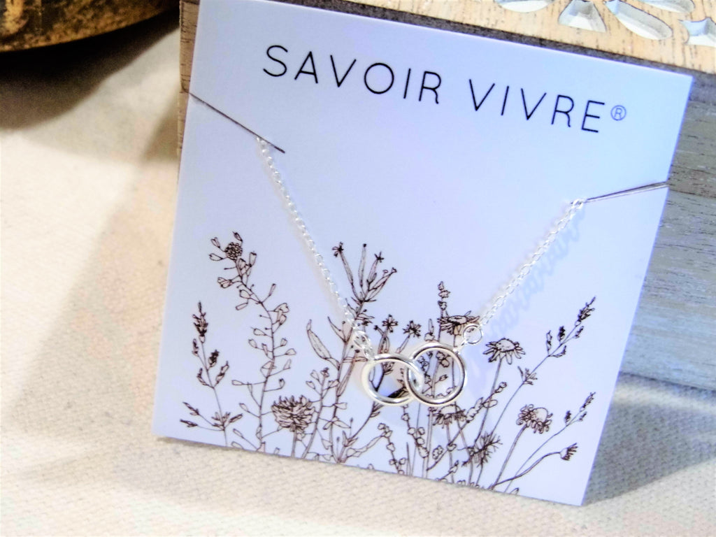 Sterling Silver Double Circle Necklace - Jewelry