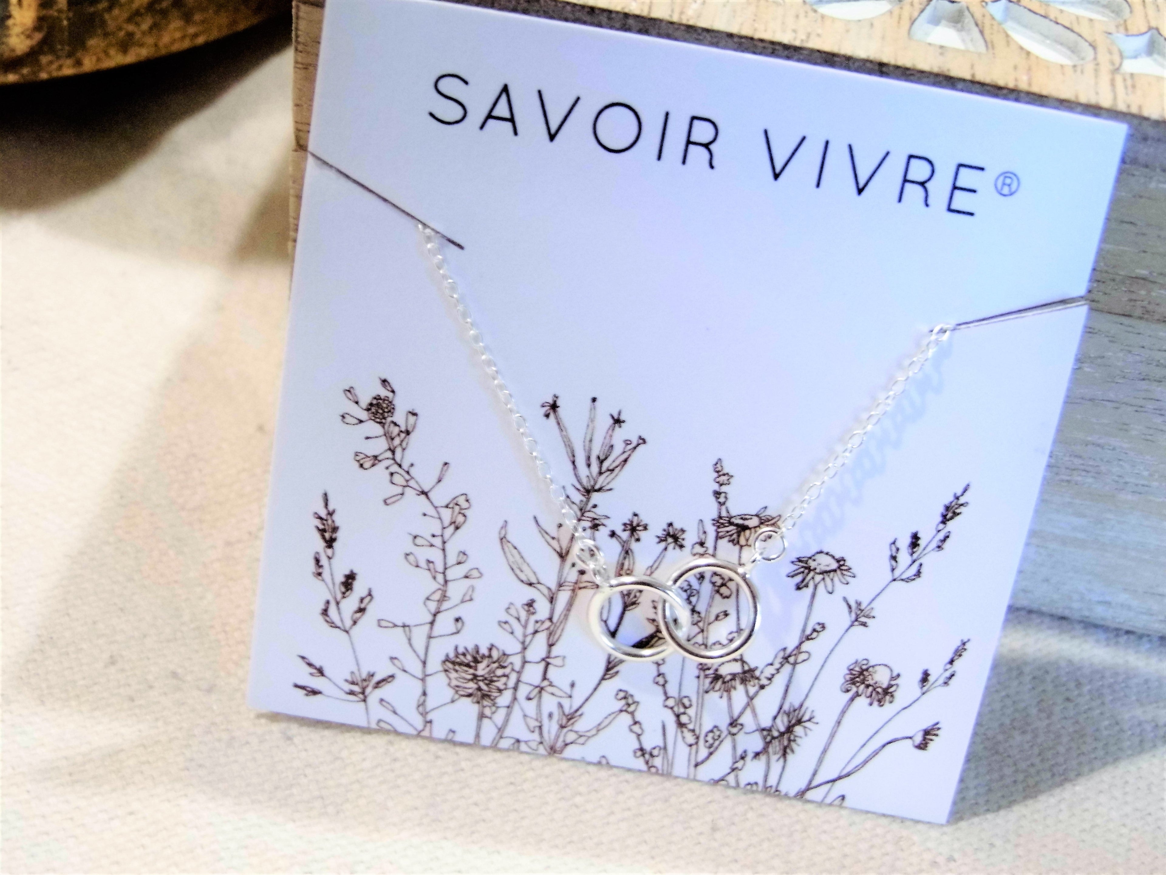 Sterling Silver Double Circle Necklace - Jewelry