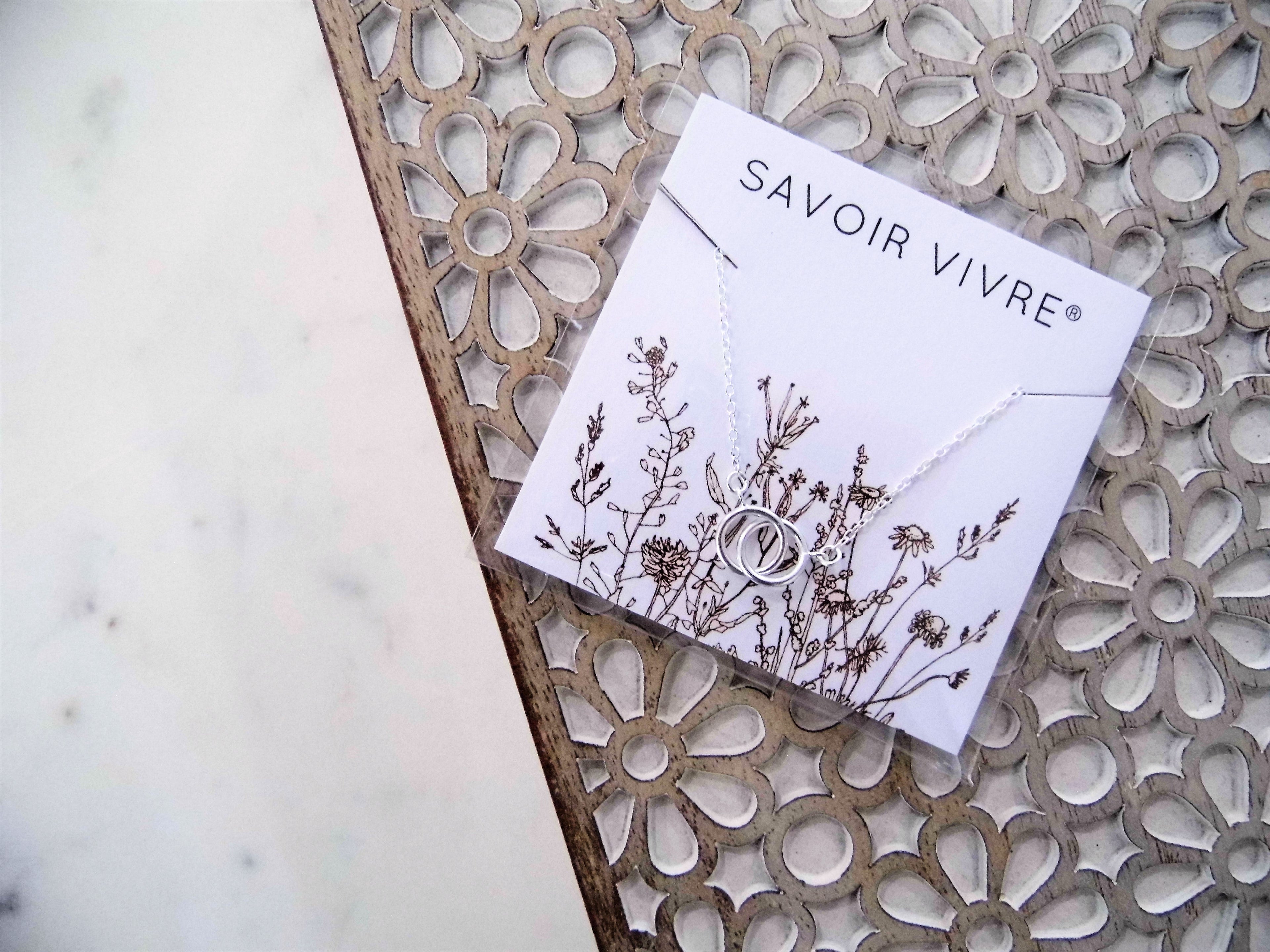 Sterling Silver Double Circle Necklace NZ