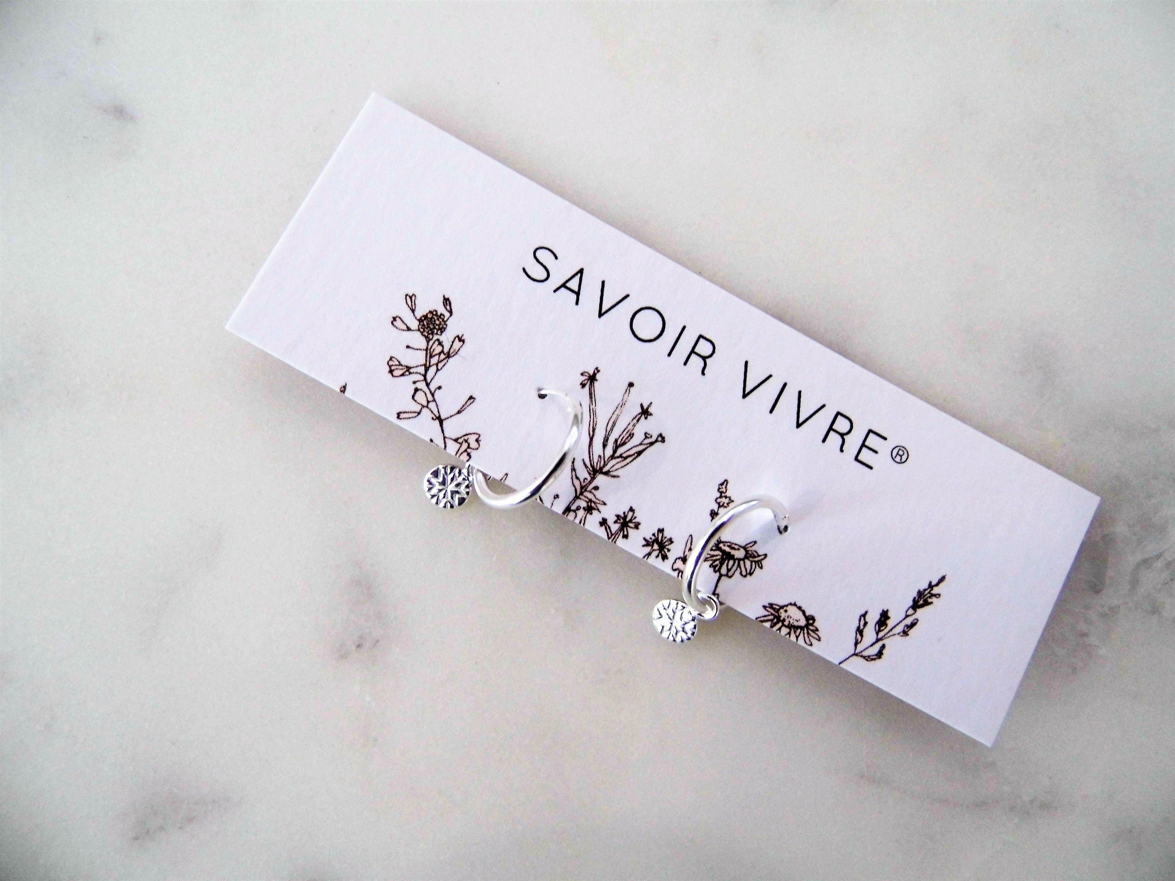 Sterling Silver Patterned Charm Hoop Earrings NZ AU