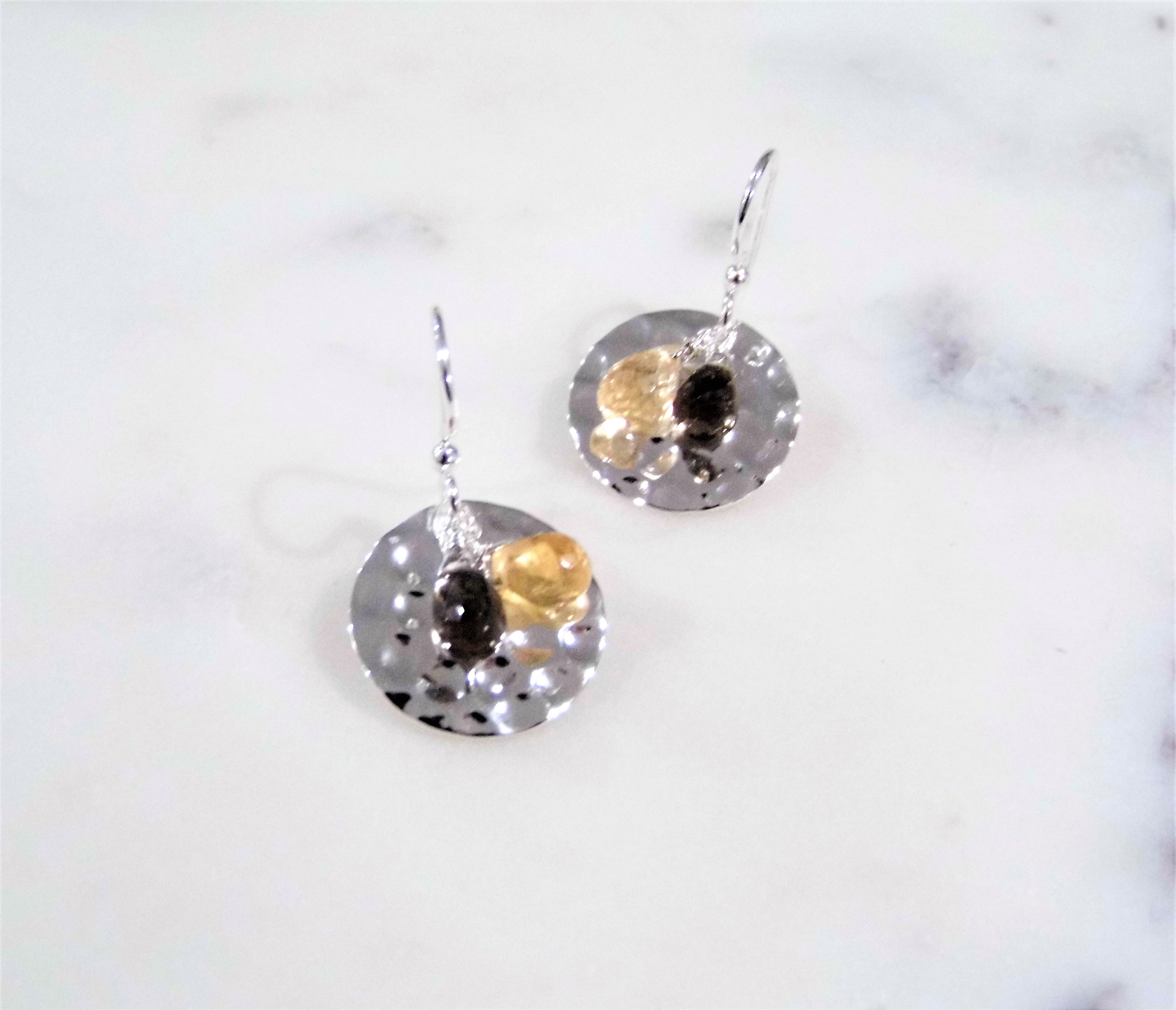 Sterling Silver Patterned Earrings with Crystals NZ AU