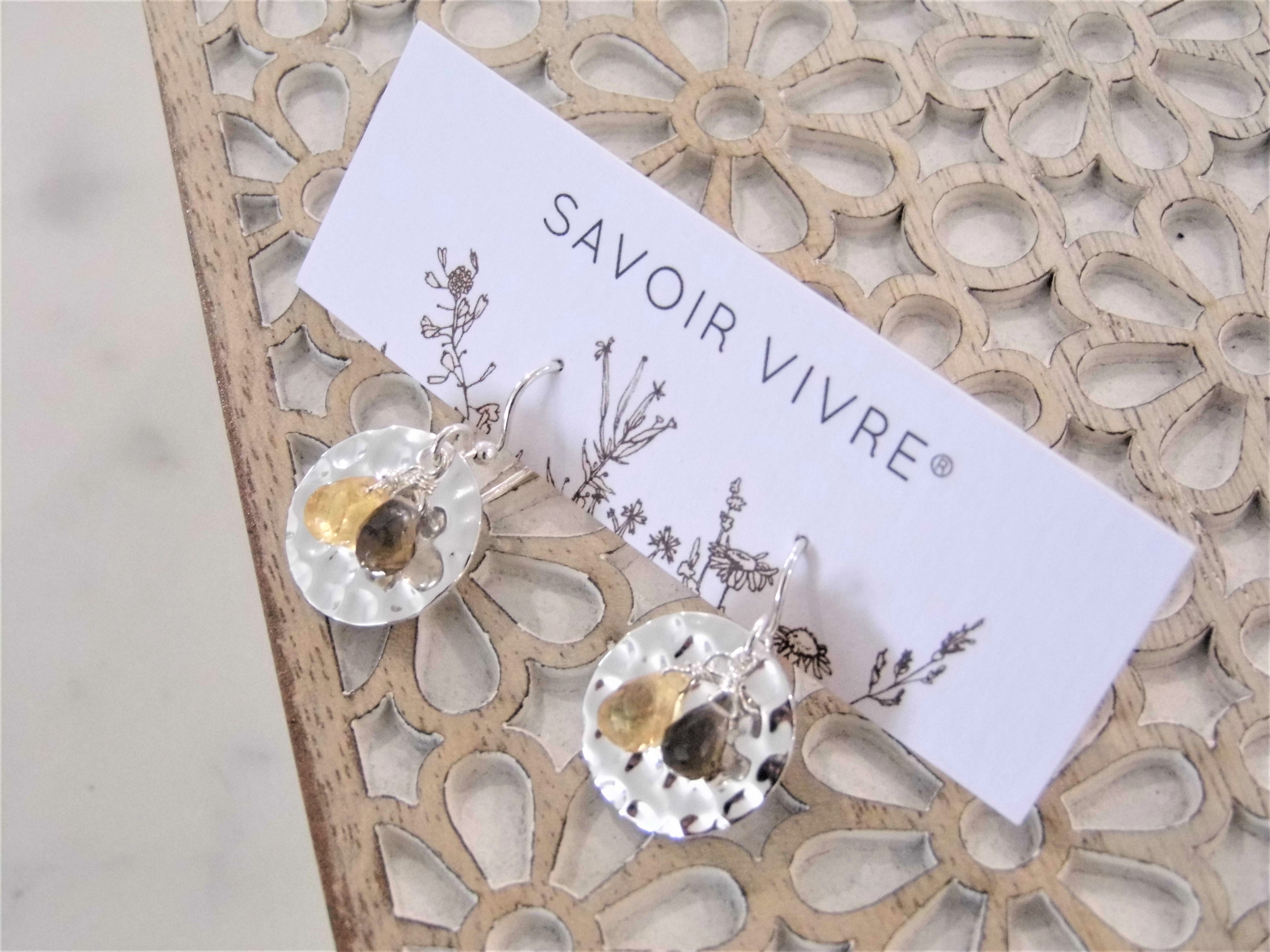 Sterling Silver Patterned Earrings with Crystals NZ AU