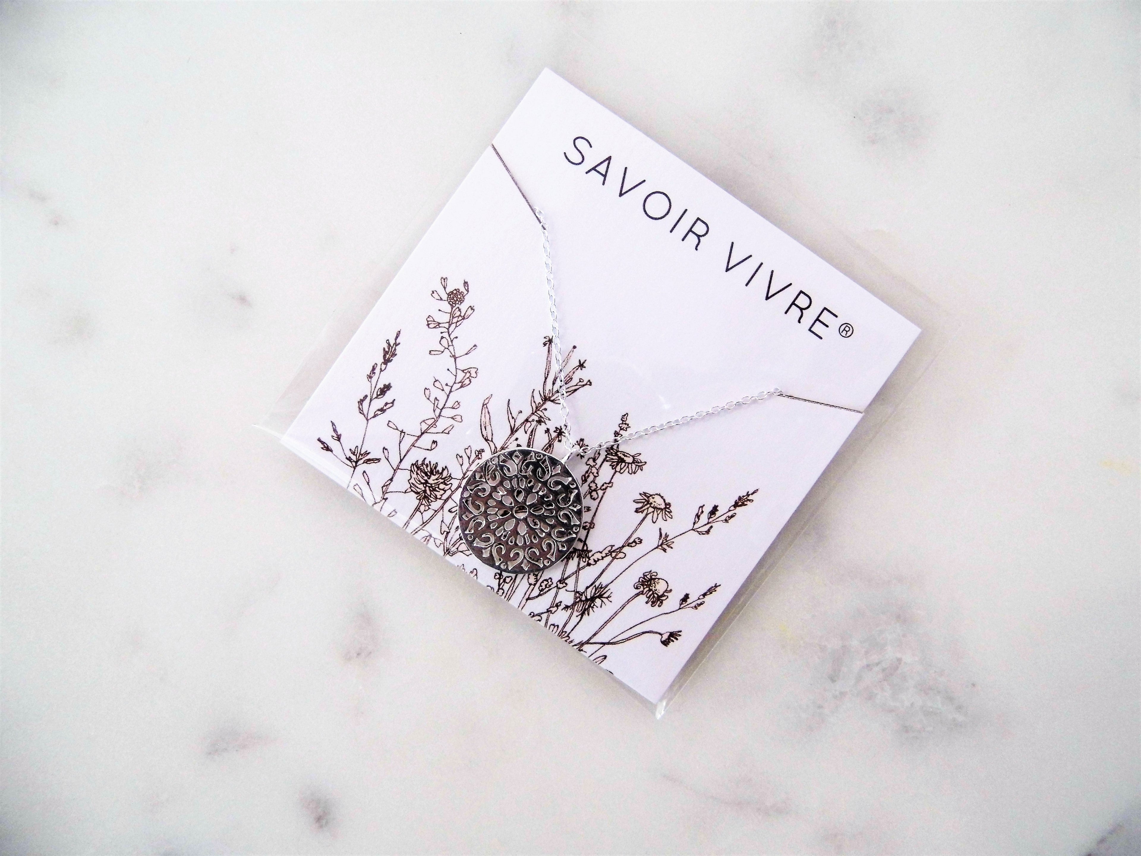 Sterling Silver Round Filigree Necklace NZ