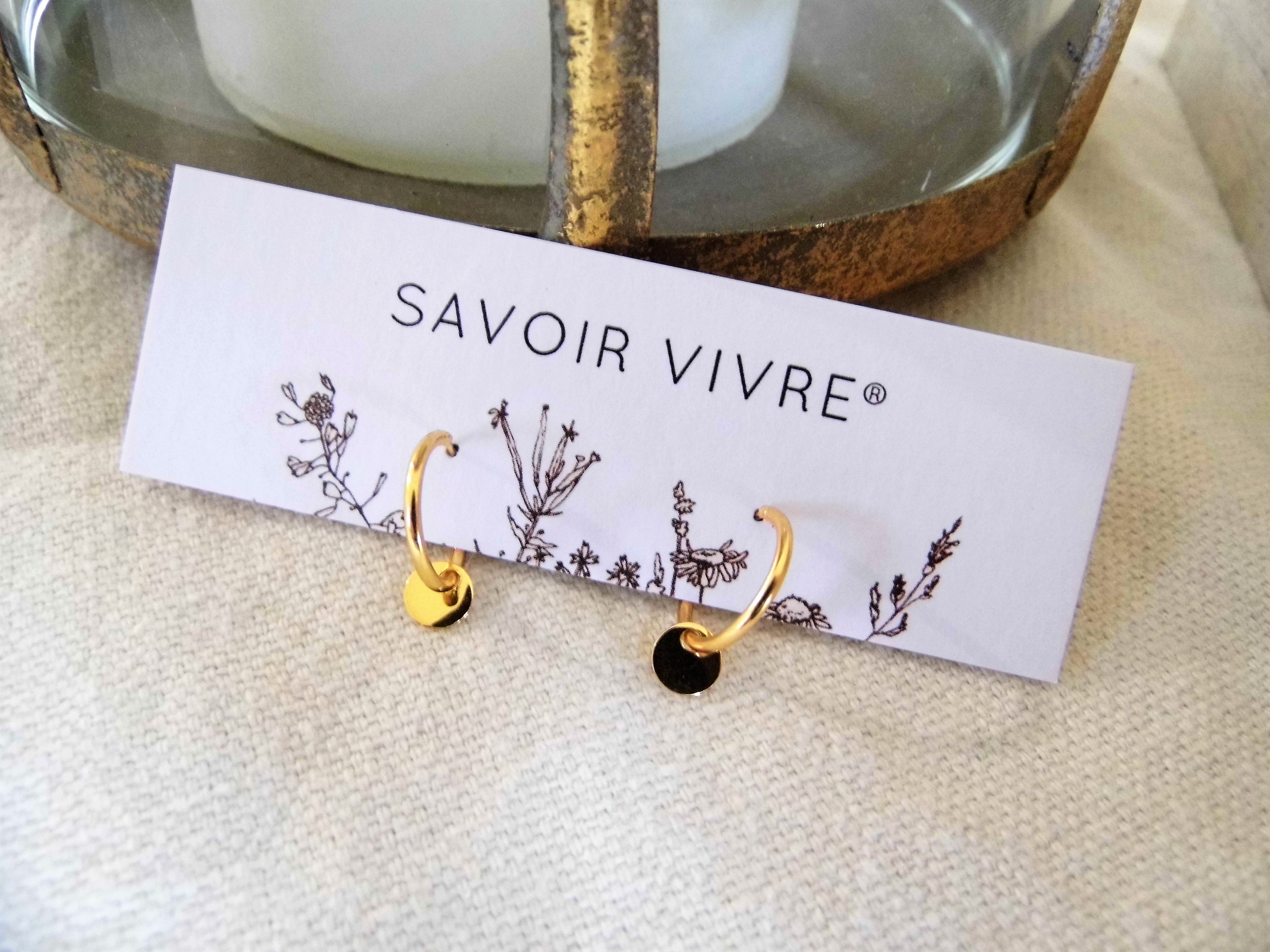 Gold Sterling Silver Disk Earrings NZ