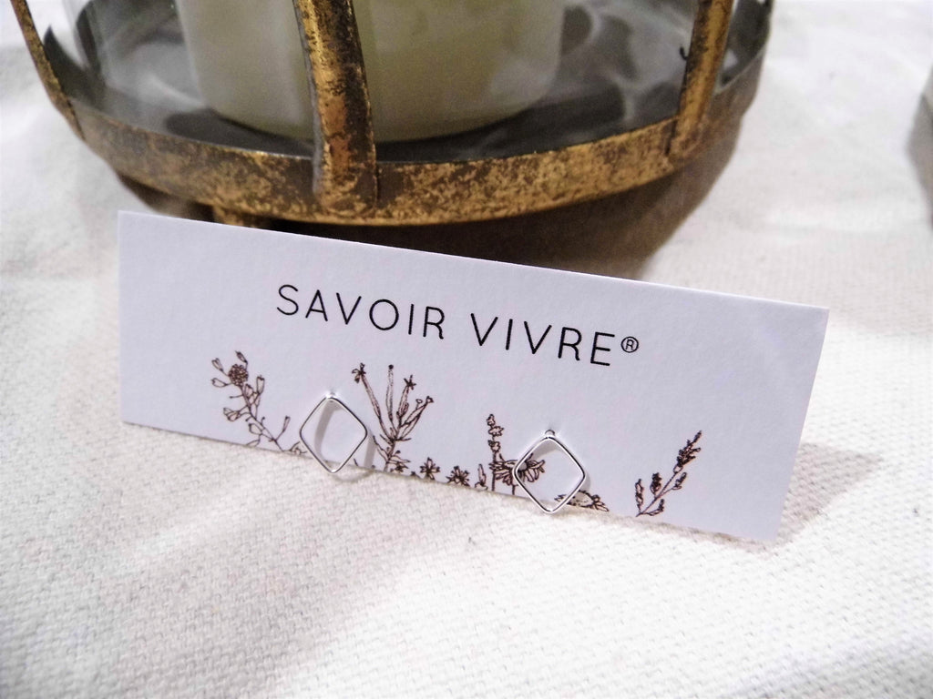 Savoir Vivre Jewellery Sterling Silver Square Stud