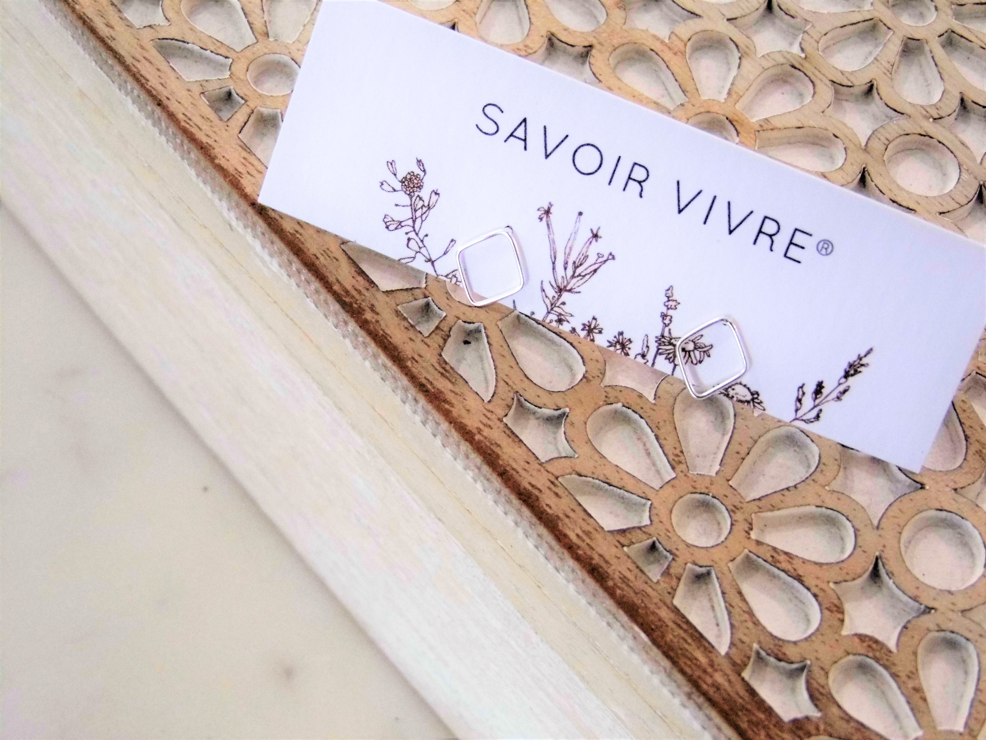 Sterling Silver Square Stud Earrings NZ AU