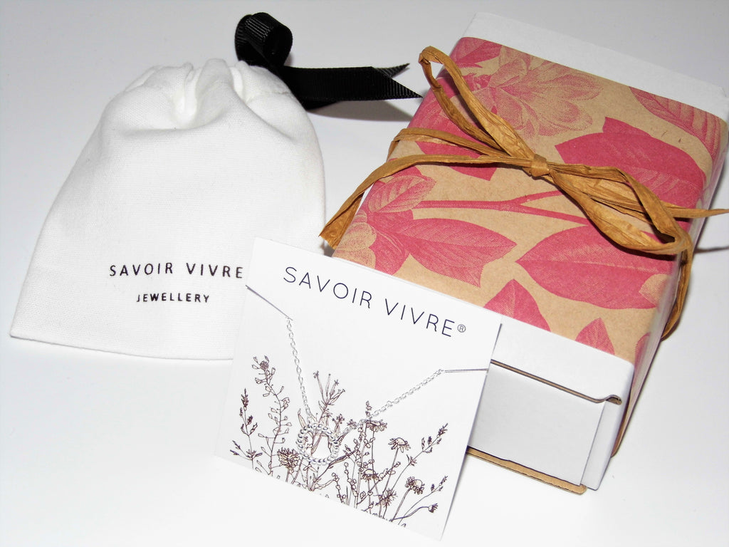 Sterling Silver Twisted Circle Necklace Gift Box