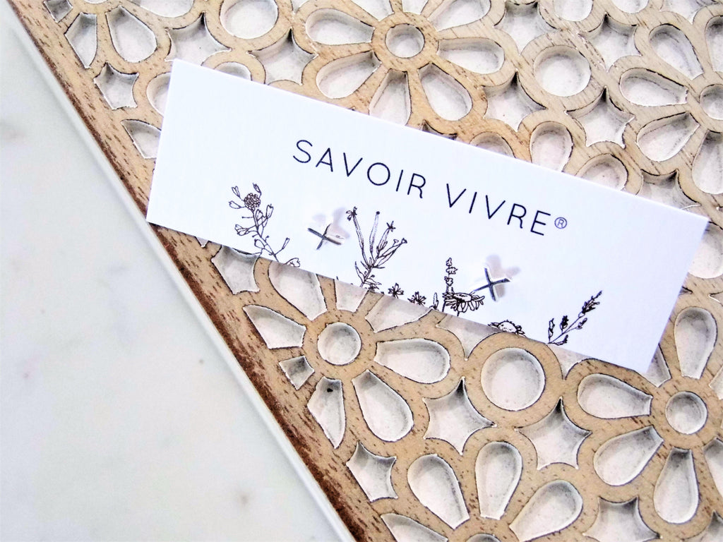 Sterling Sliver Cross Stud Earrings NZ AU