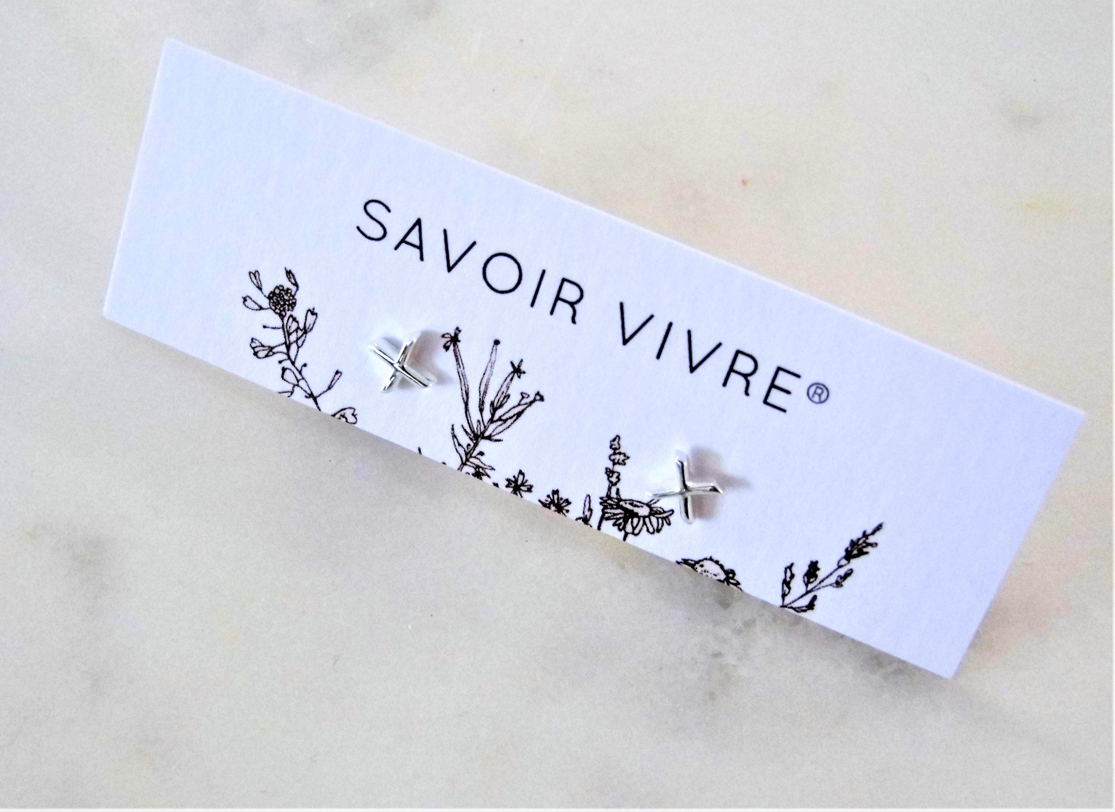 Sterling Sliver Cross Stud Earrings NZ AU