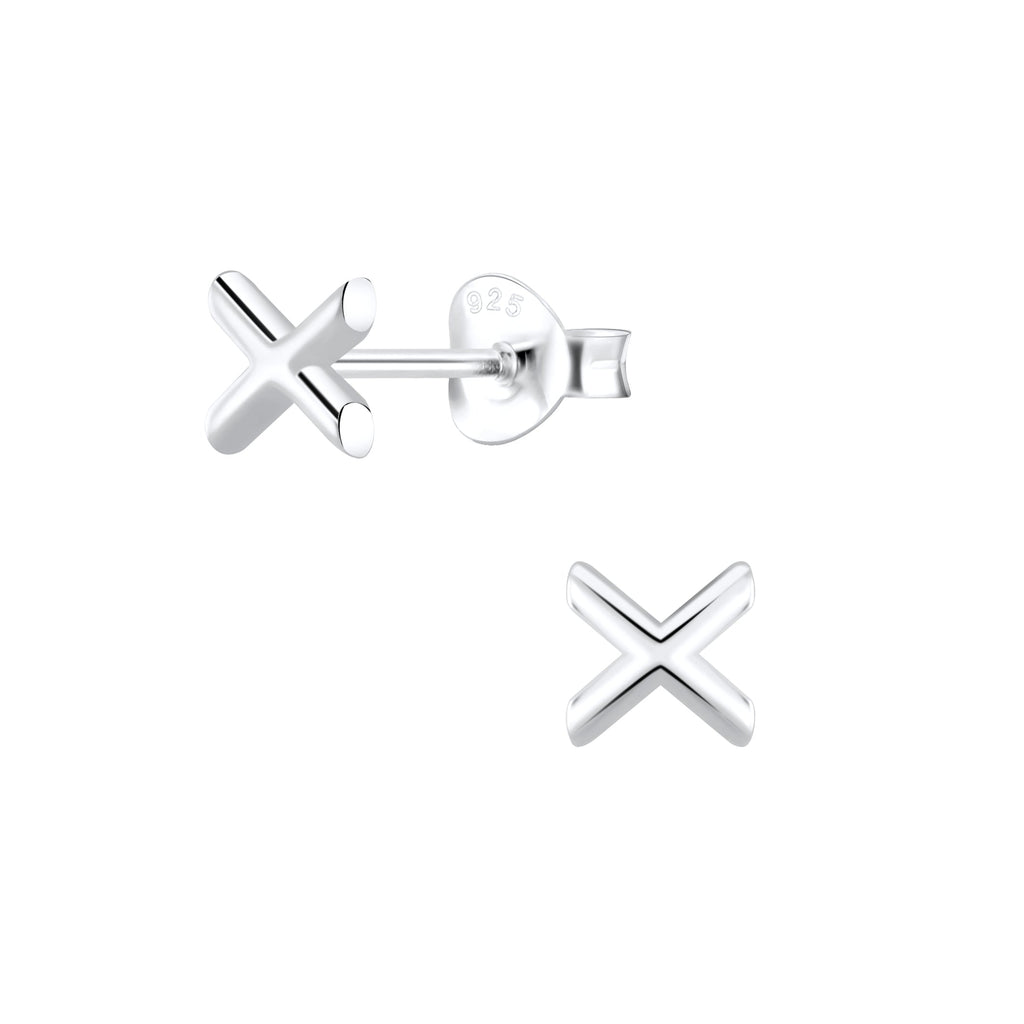Sterling Silver X Stud Earrings NZ
