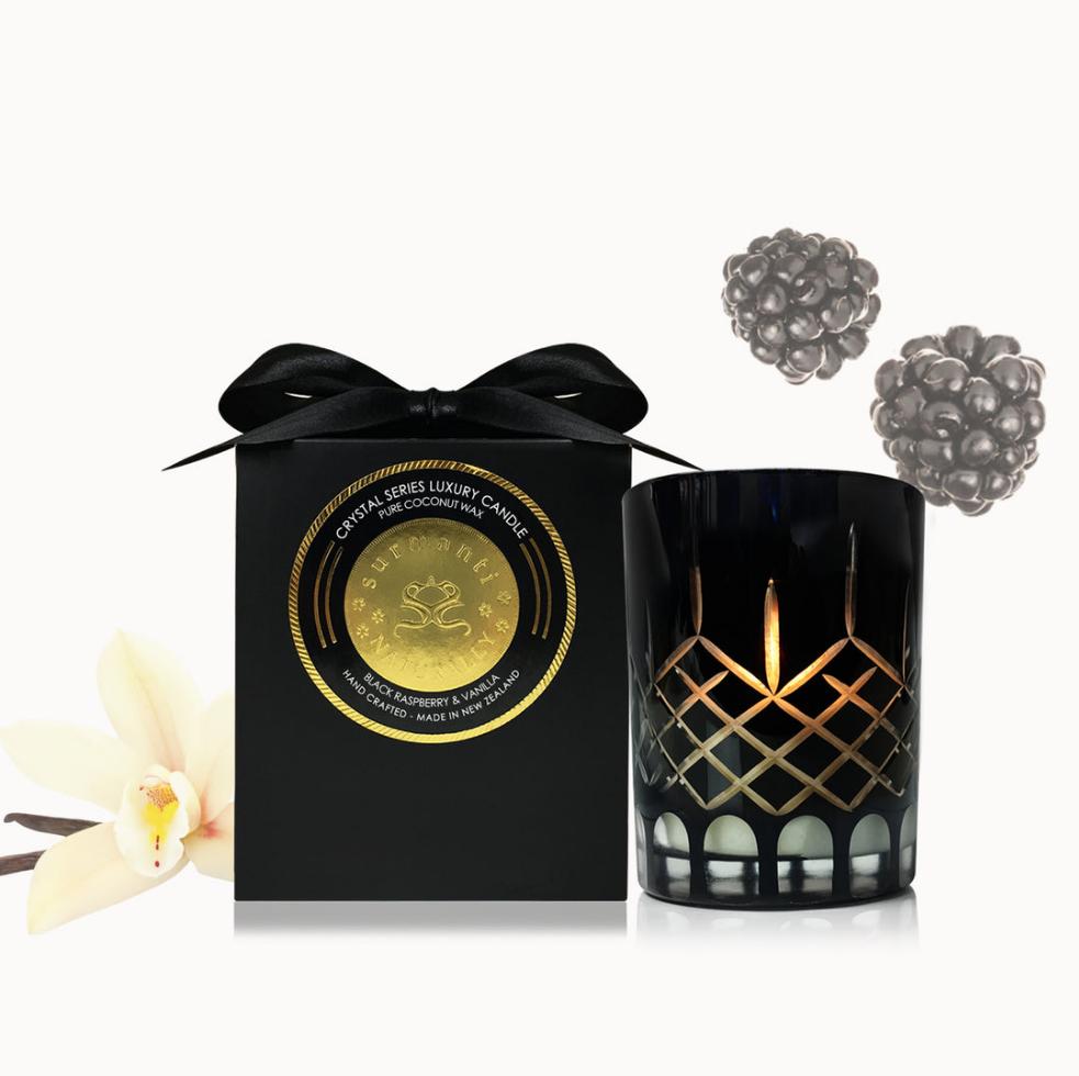 Surmanti Black Raspberry & Vanilla Crystal Series Coconut Wax Candle 150g