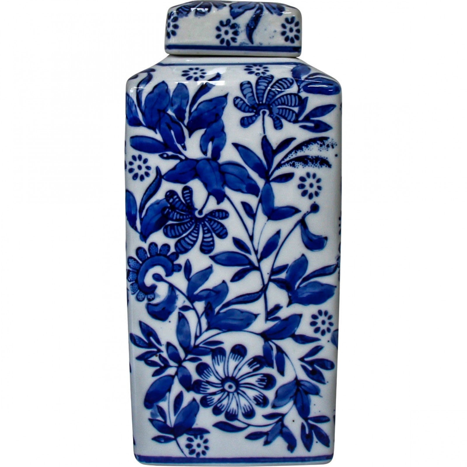 Hamptons White and Blue Vintage Jar from NZ Savoir Vivre Gift Store