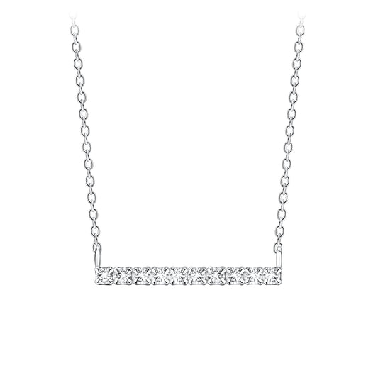 Sterling Silver Crystal Bar Necklace NZ