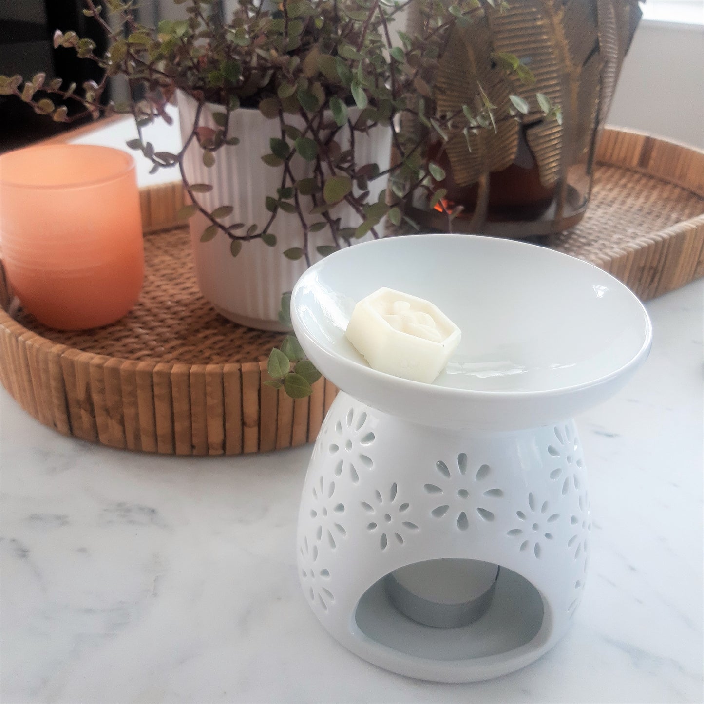 White Ceramic Wax Melt Burner - large NZ AU