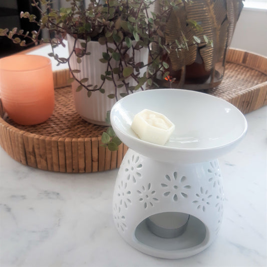 White Ceramic Wax Melt Burner - large NZ AU