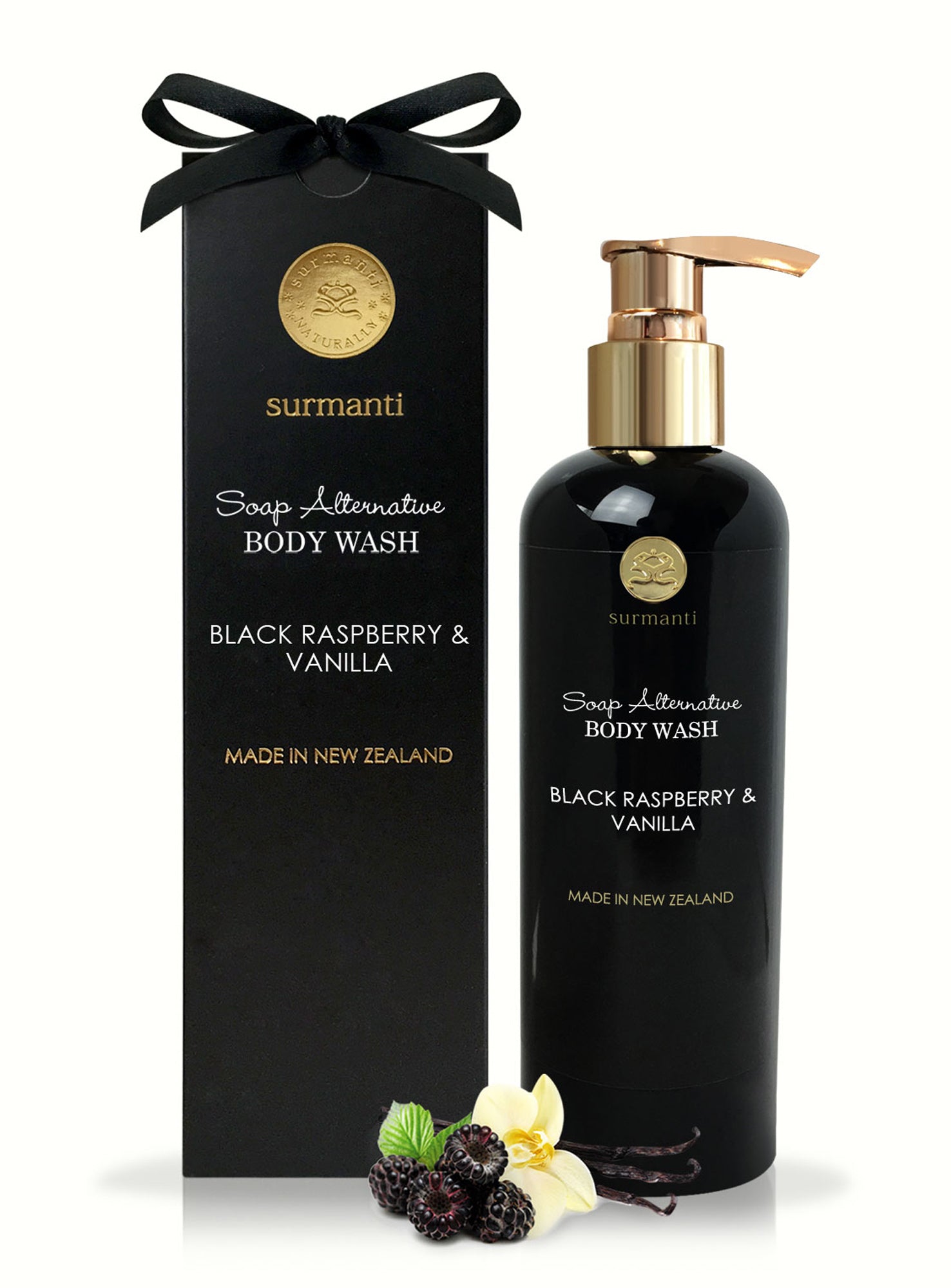 Surmanti Black Raspberry & Vanilla - Body Wash - Soap Alternative 300ml