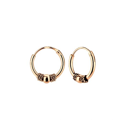 Bali 10mm Hoop earrings rose gold sterling silver NZ
