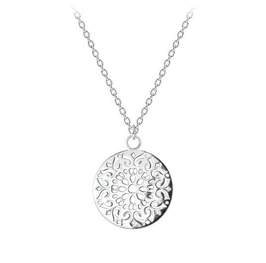 Sterling Silver Round Filigree Necklace NZ